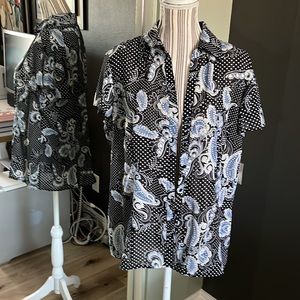 Croft & Barrow, short sleeve button down blouse, XL